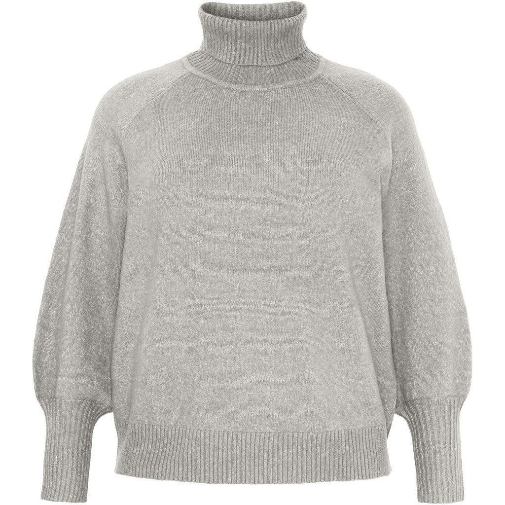 Sweater roll neck LS Balloon Light Grey Melange - Evolve Fashion