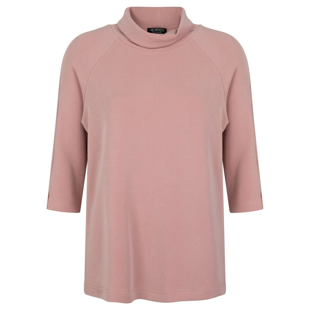 Sweatshirt 3/4 sl soft scuba pink - Evolve Fashion