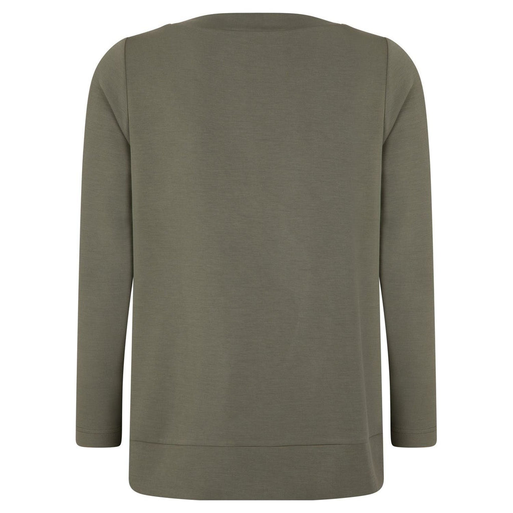 Sweatshirt soft scuba twist olive - Evolve Fashion