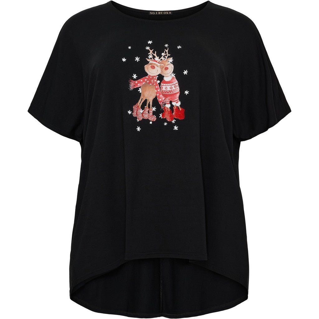 T-shirt High - low Rudolf black - Evolve Fashion