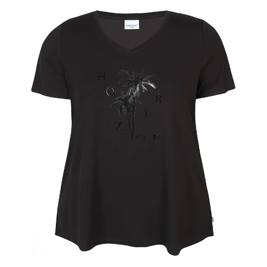 T-shirt LEXI V neck black - Evolve Fashion