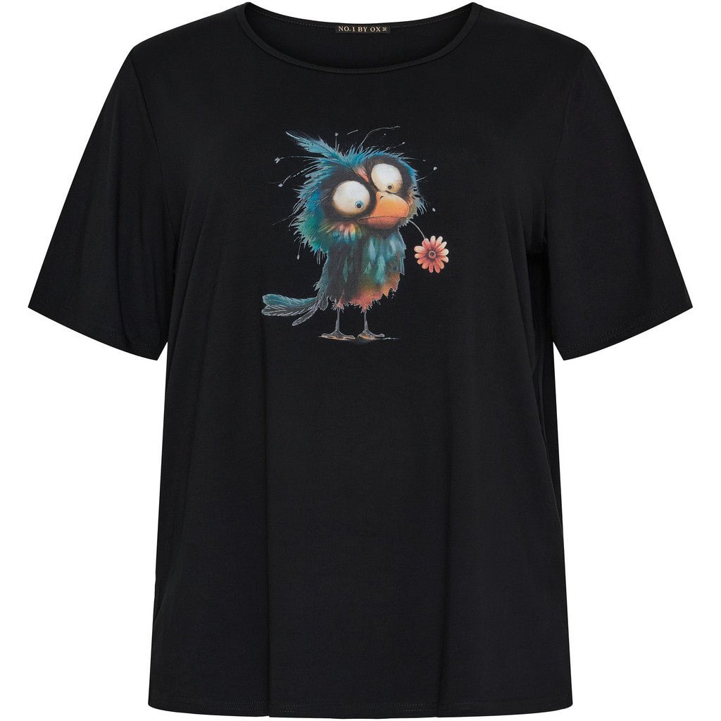 T-shirt, SS sleeves, Funny bird colored print - Evolve Fashion
