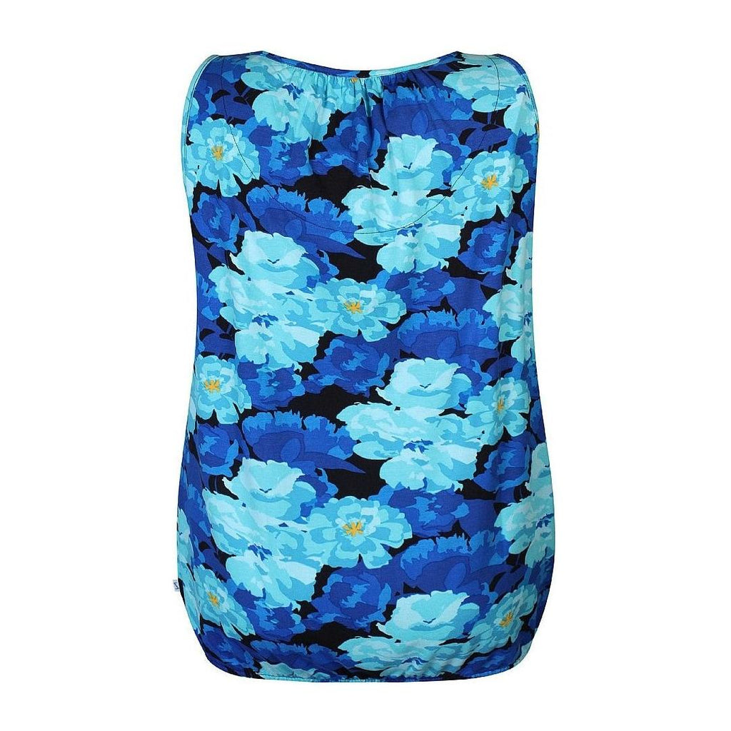 Top Flowers Bright Turquoise - Evolve Fashion