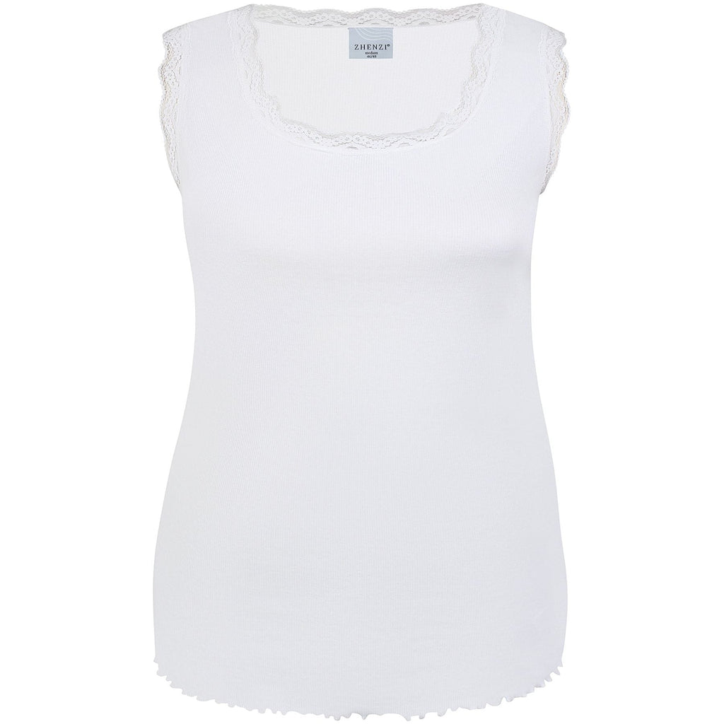 Top lace trim white - Evolve Fashion