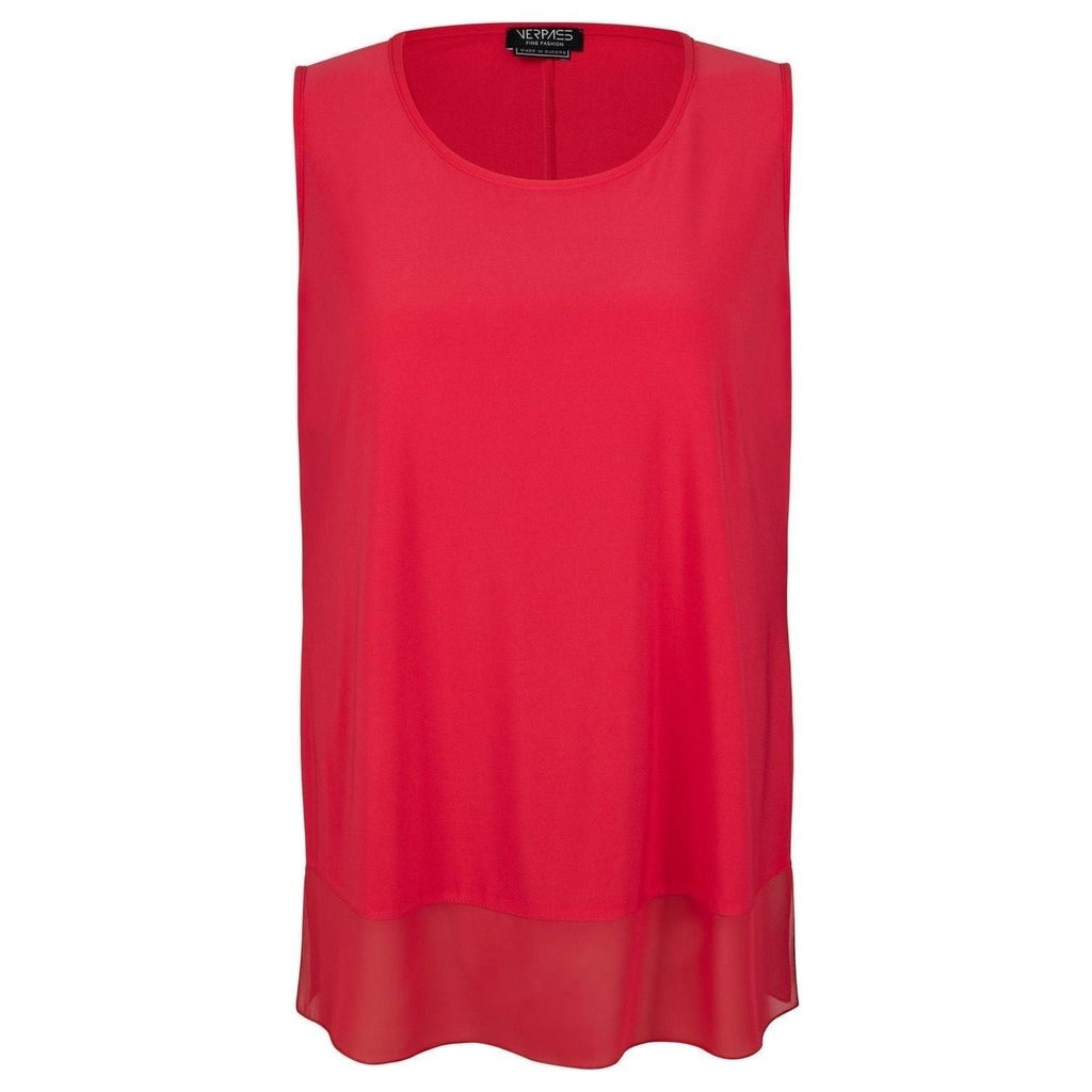 Top round neck slinky mix red - Evolve Fashion