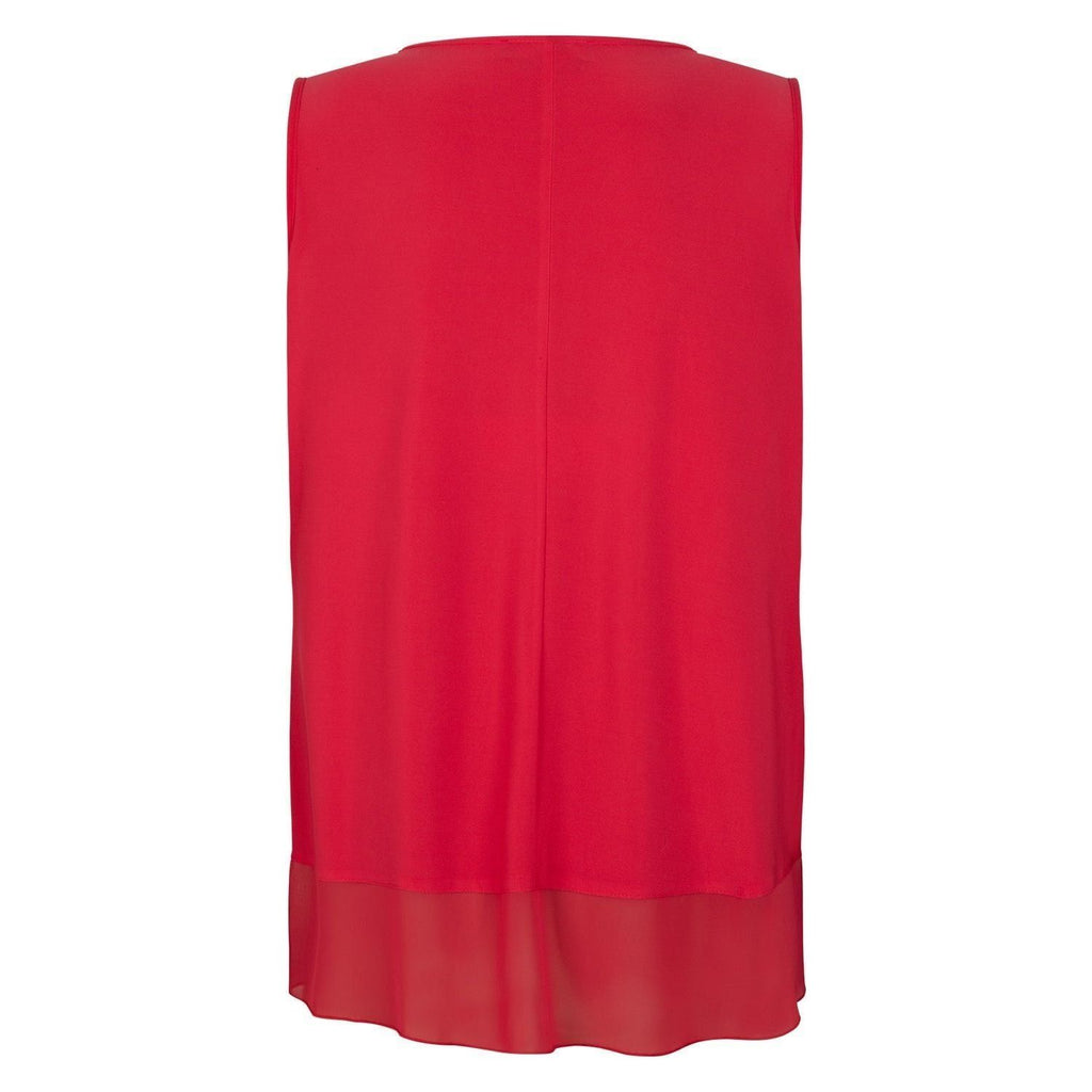 Top round neck slinky mix red - Evolve Fashion