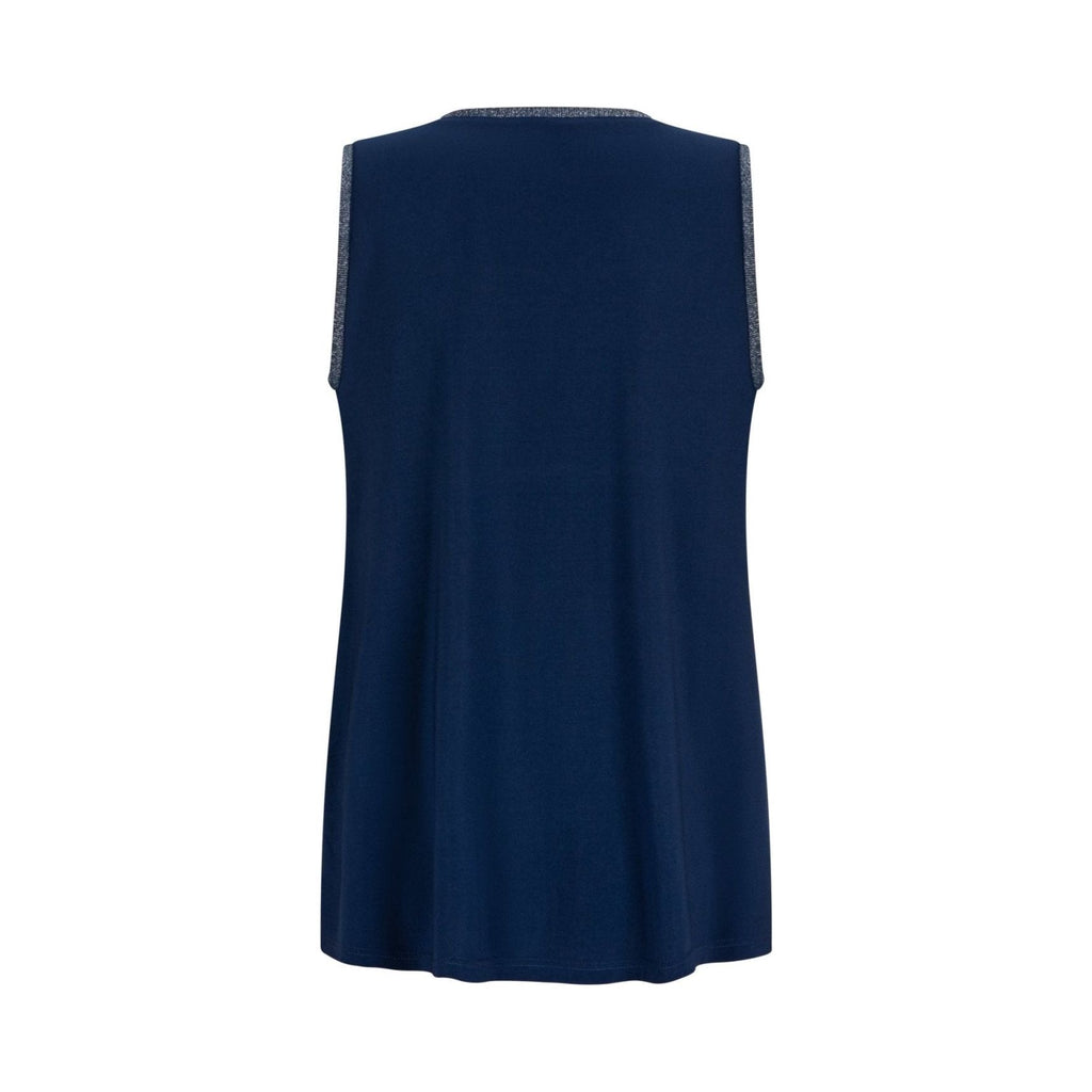 Top slinky lurex navy - Evolve Fashion