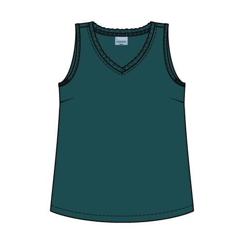 Top Wren V ruffle Teal Green - Evolve Fashion