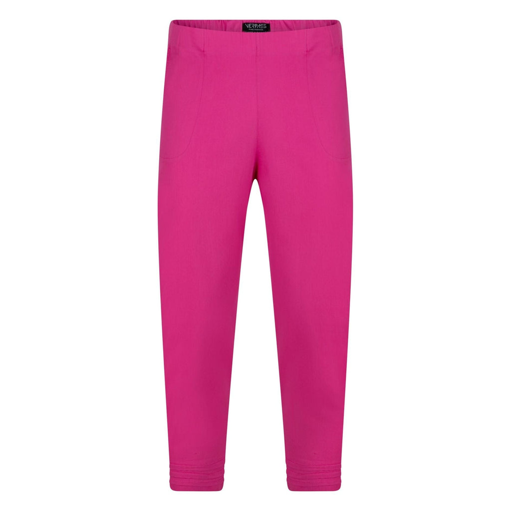 Trousers 7/8 cotton stretch pink - Evolve Fashion