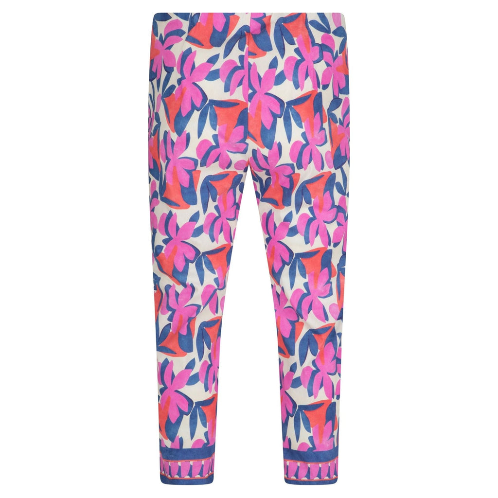 Trousers 7/8 print pink/lavender - Evolve Fashion