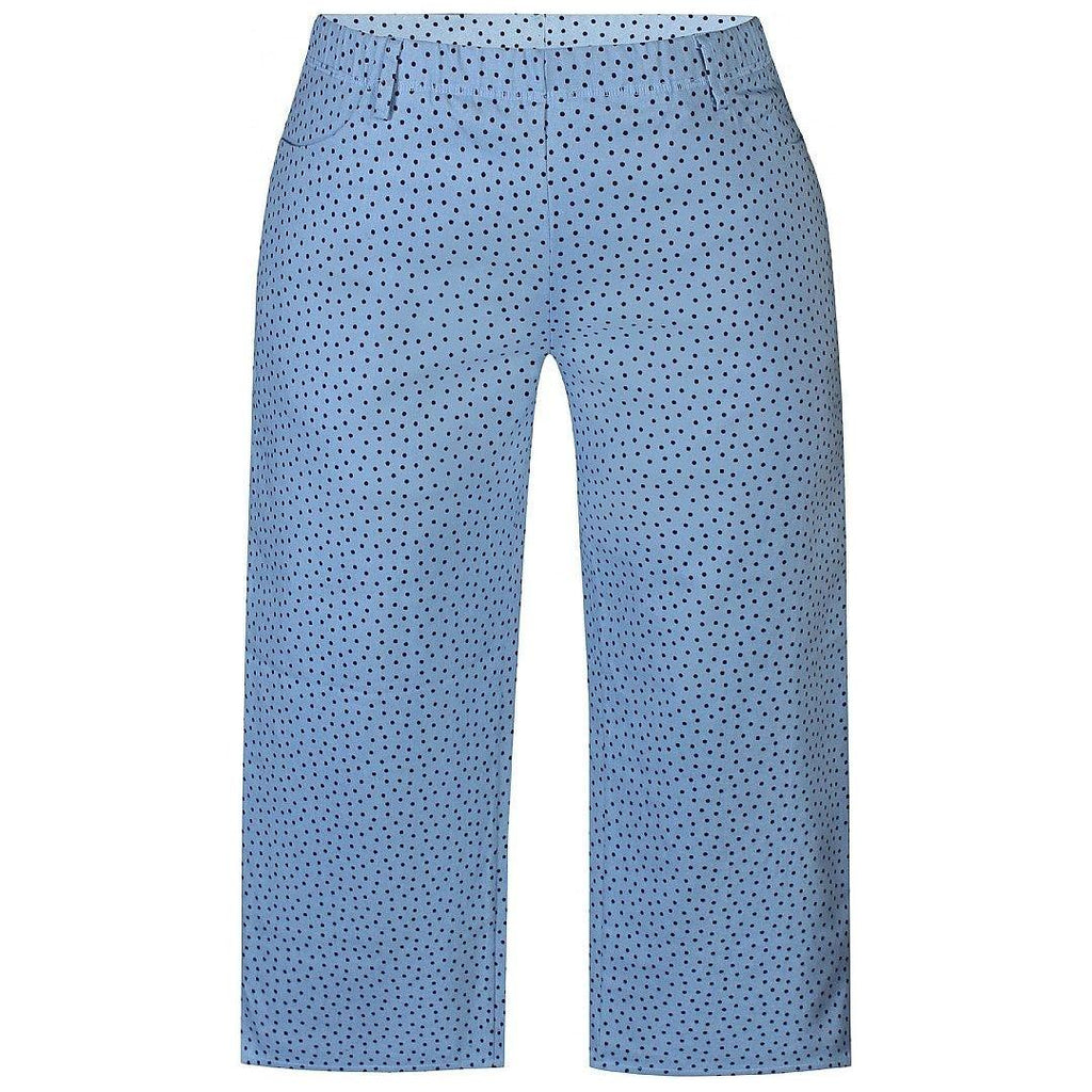 Trousers Capri JAZZY66 dots l.blue - Evolve Fashion