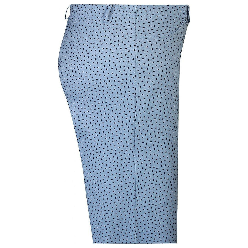 Trousers Capri JAZZY66 dots l.blue - Evolve Fashion