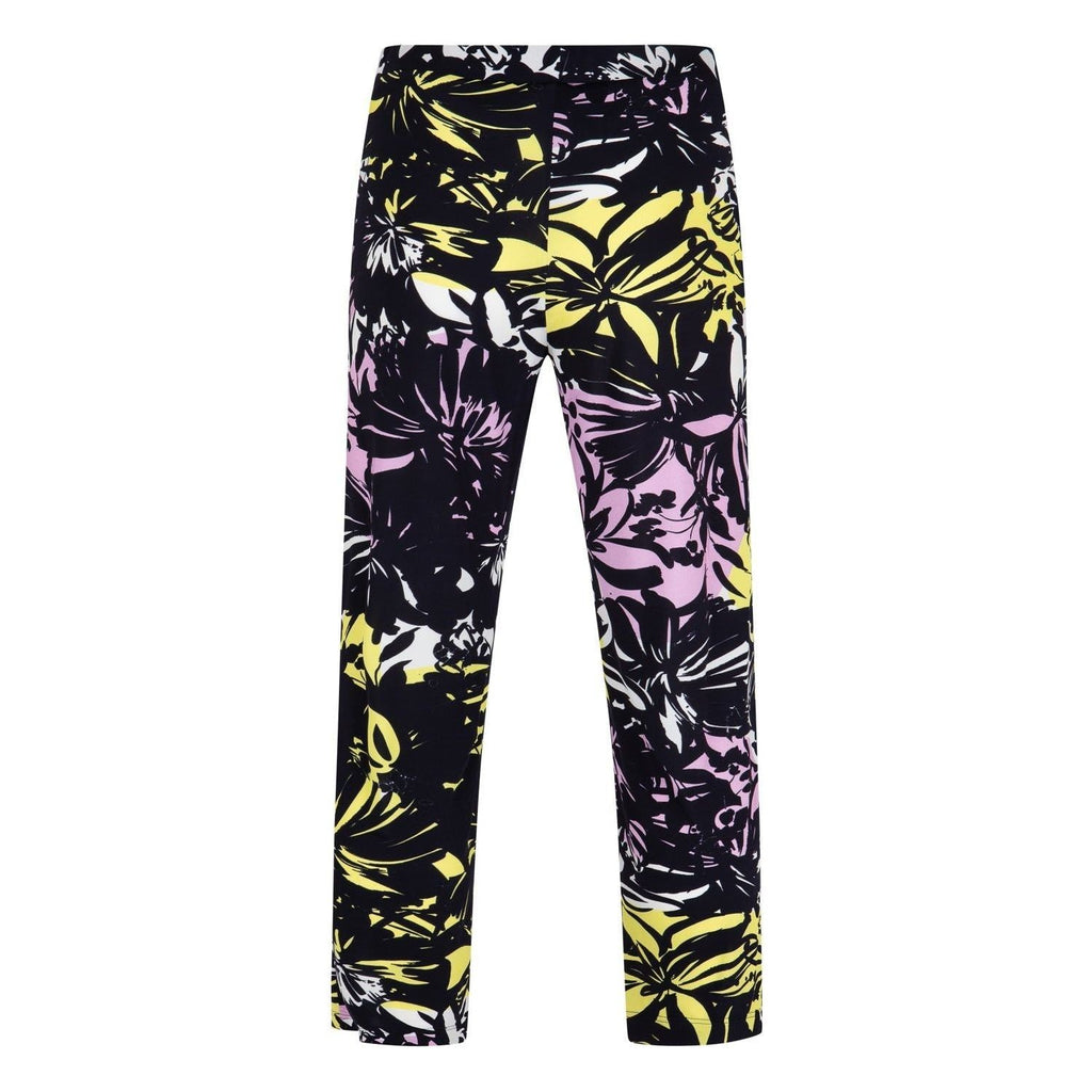 Trousers slinky print navy - Evolve Fashion