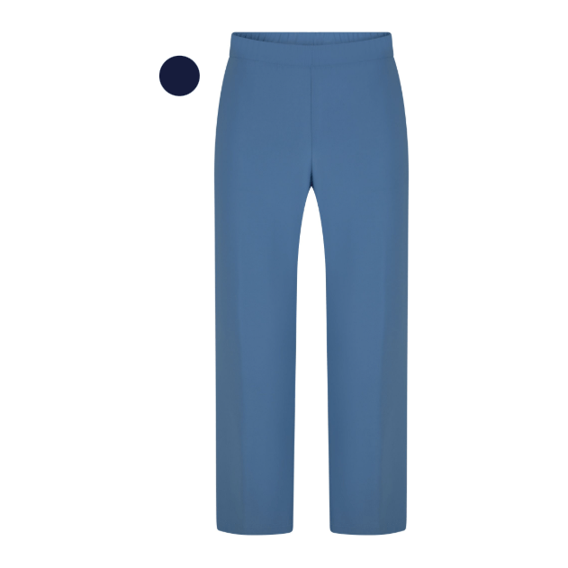 Trousers slinky wide navy - Evolve Fashion