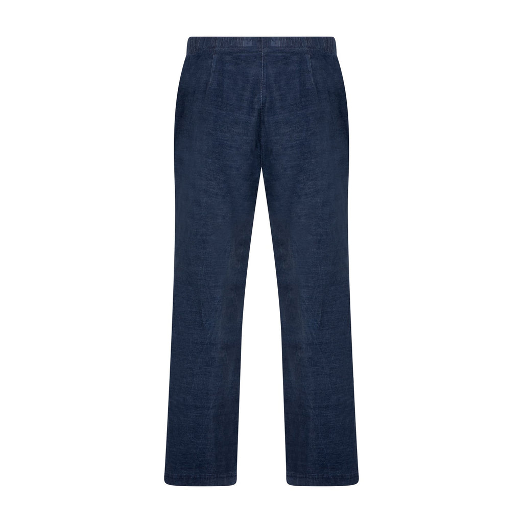 Trousers soft rib straight denim blue - Evolve Fashion