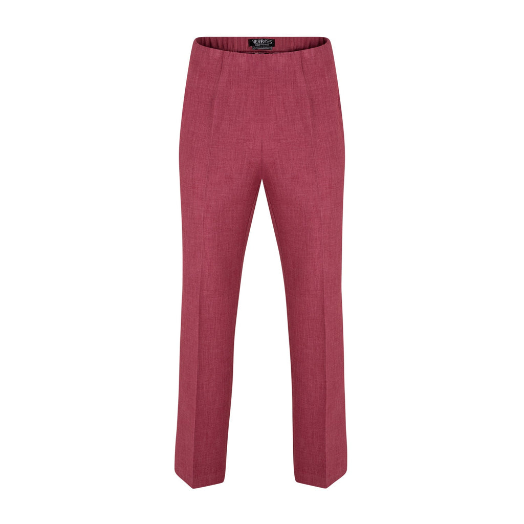 Trousers straight wine red melange - Evolve Fashion