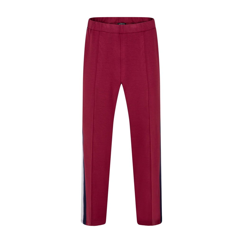 Trousers Stripe burgundy red/navy/off white - Evolve Fashion