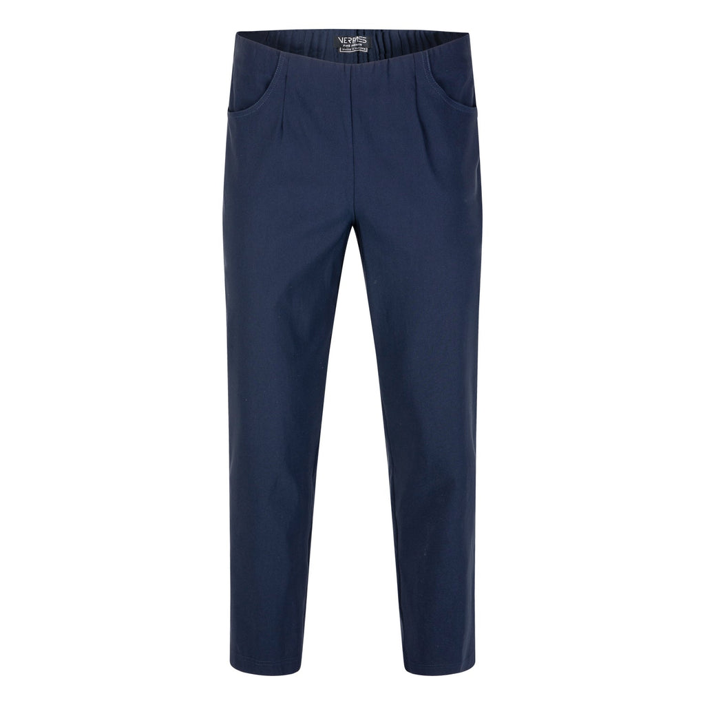 Trousers w pockets stretch navy - Evolve Fashion