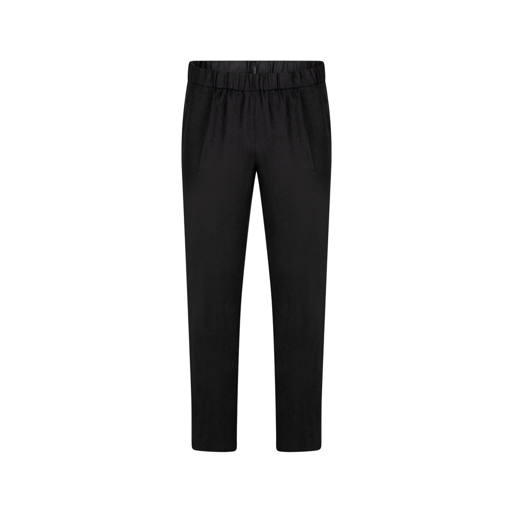 Trousers wide fit linen black - Evolve Fashion