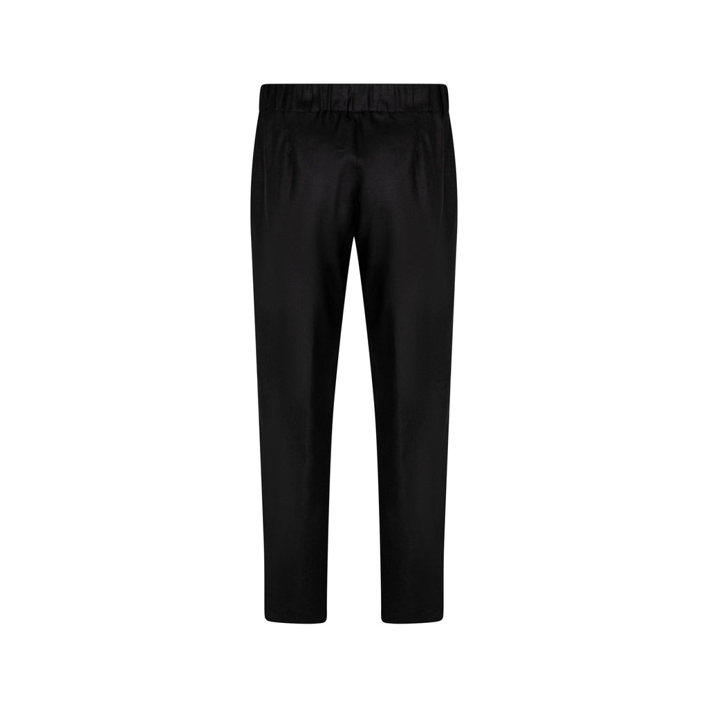 Trousers wide fit linen black - Evolve Fashion