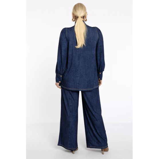 Tunic blouse scarf denim dolce - Evolve Fashion