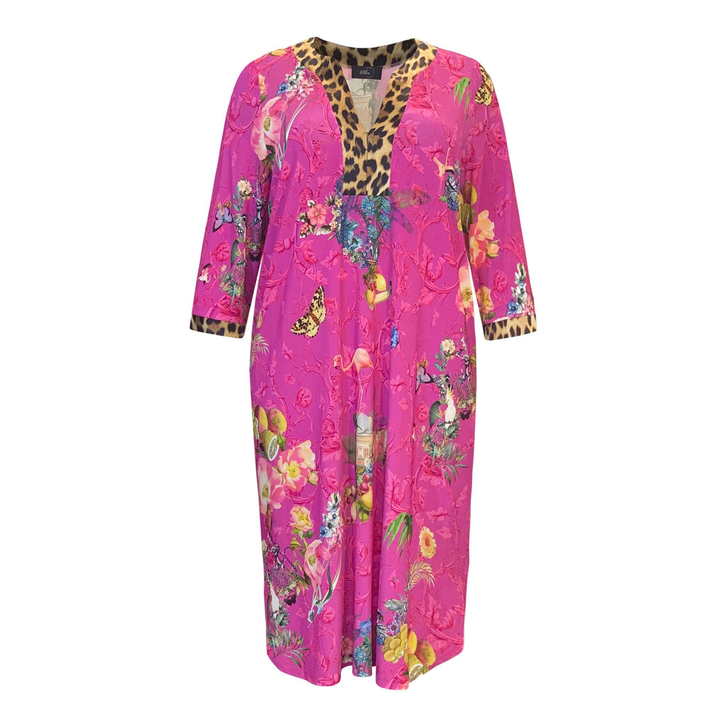 Tunic dress CINZIA fuchsia print - Evolve Fashion