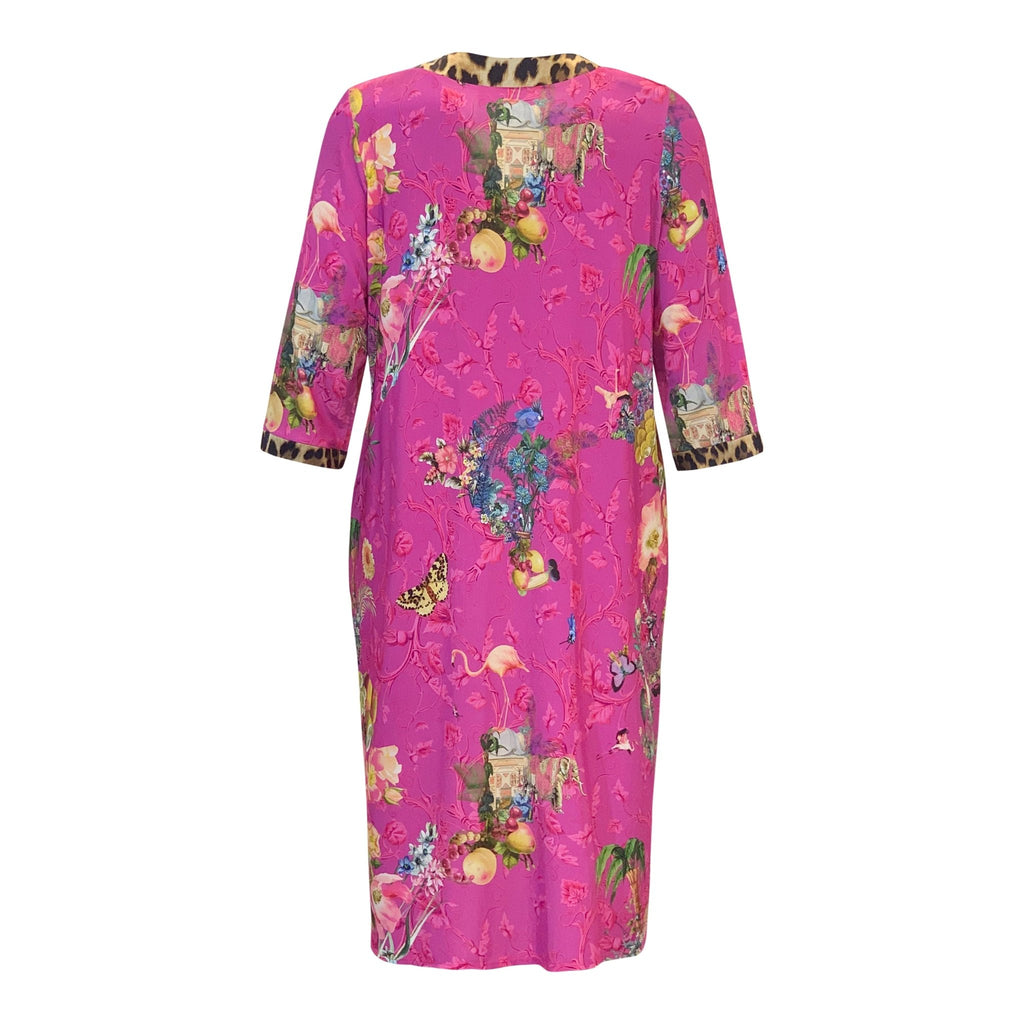 Tunic dress CINZIA fuchsia print - Evolve Fashion