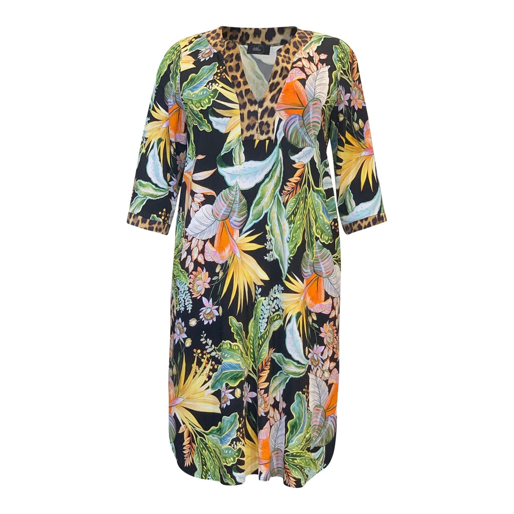 Tunic dress ORNELLA black print - Evolve Fashion