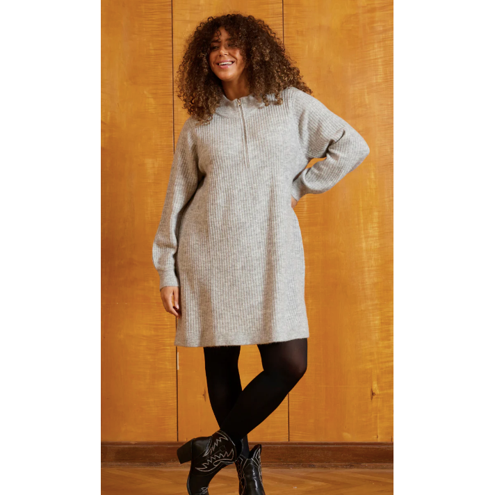 Tunic knit ELGA grey melange - Evolve Fashion