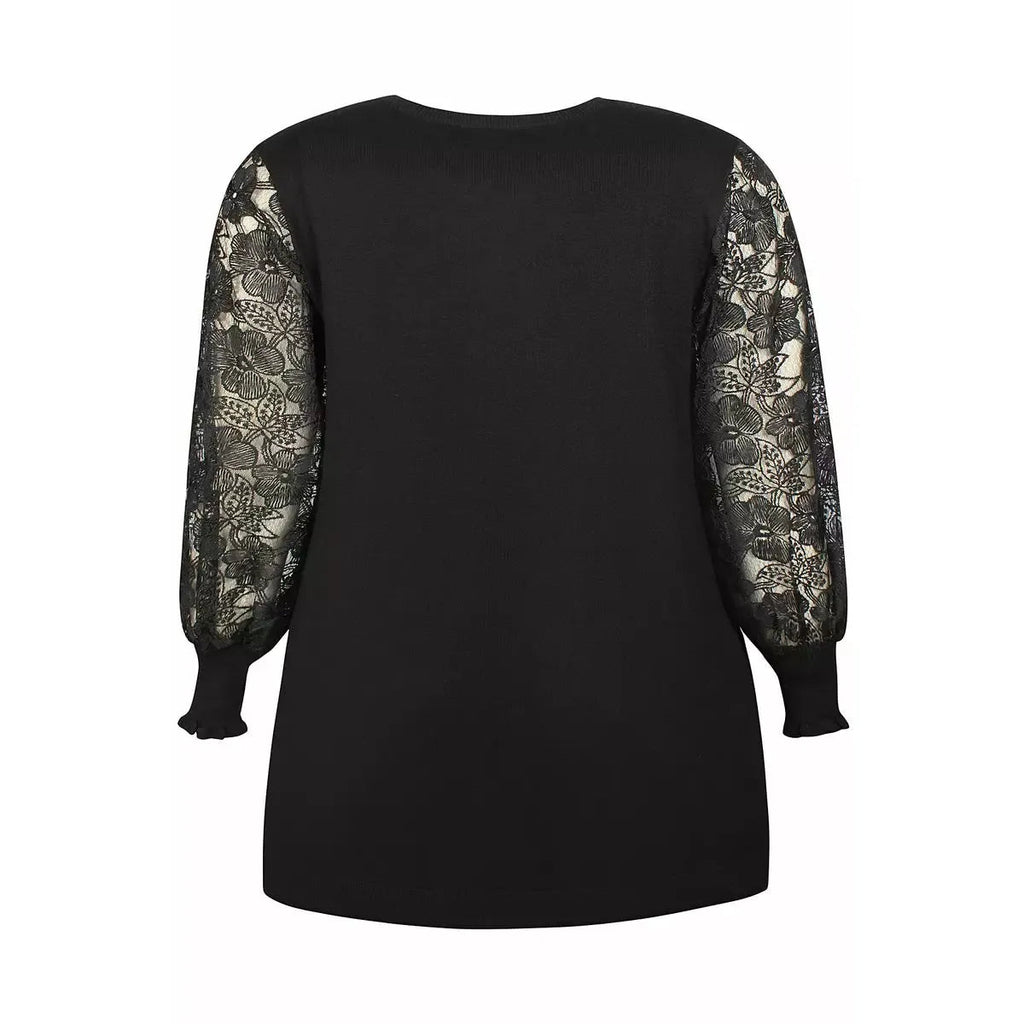 Tunic Kogle lace sleeve black - Evolve Fashion