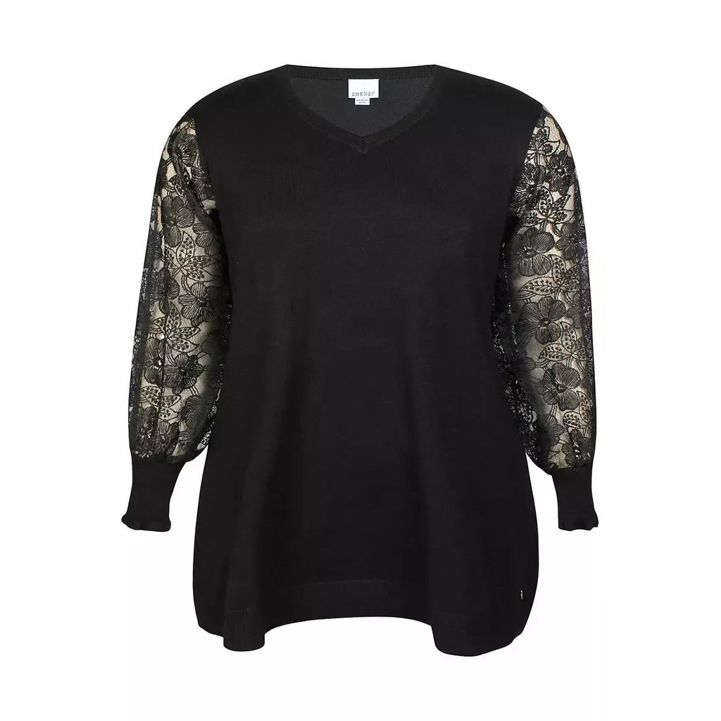Tunic Kogle lace sleeve black - Evolve Fashion