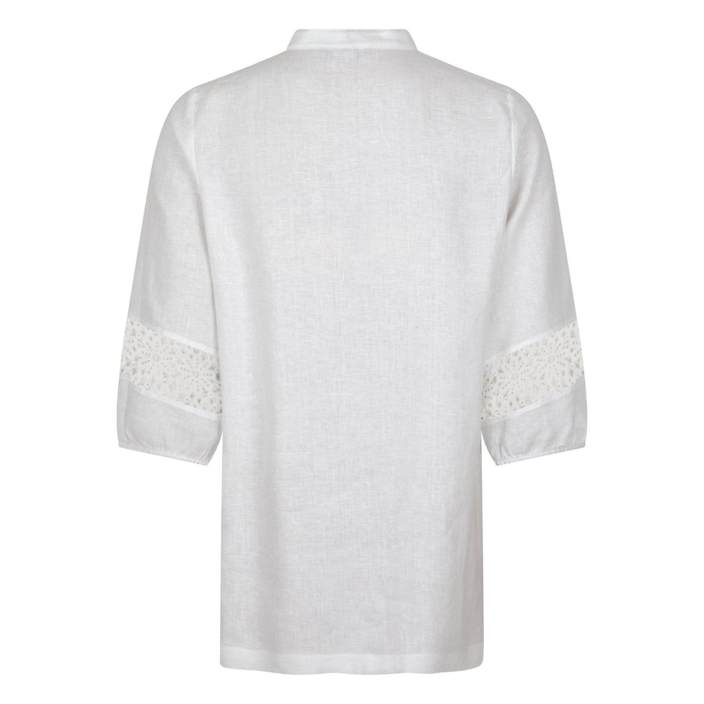 Tunic linen embroidered white - Evolve Fashion