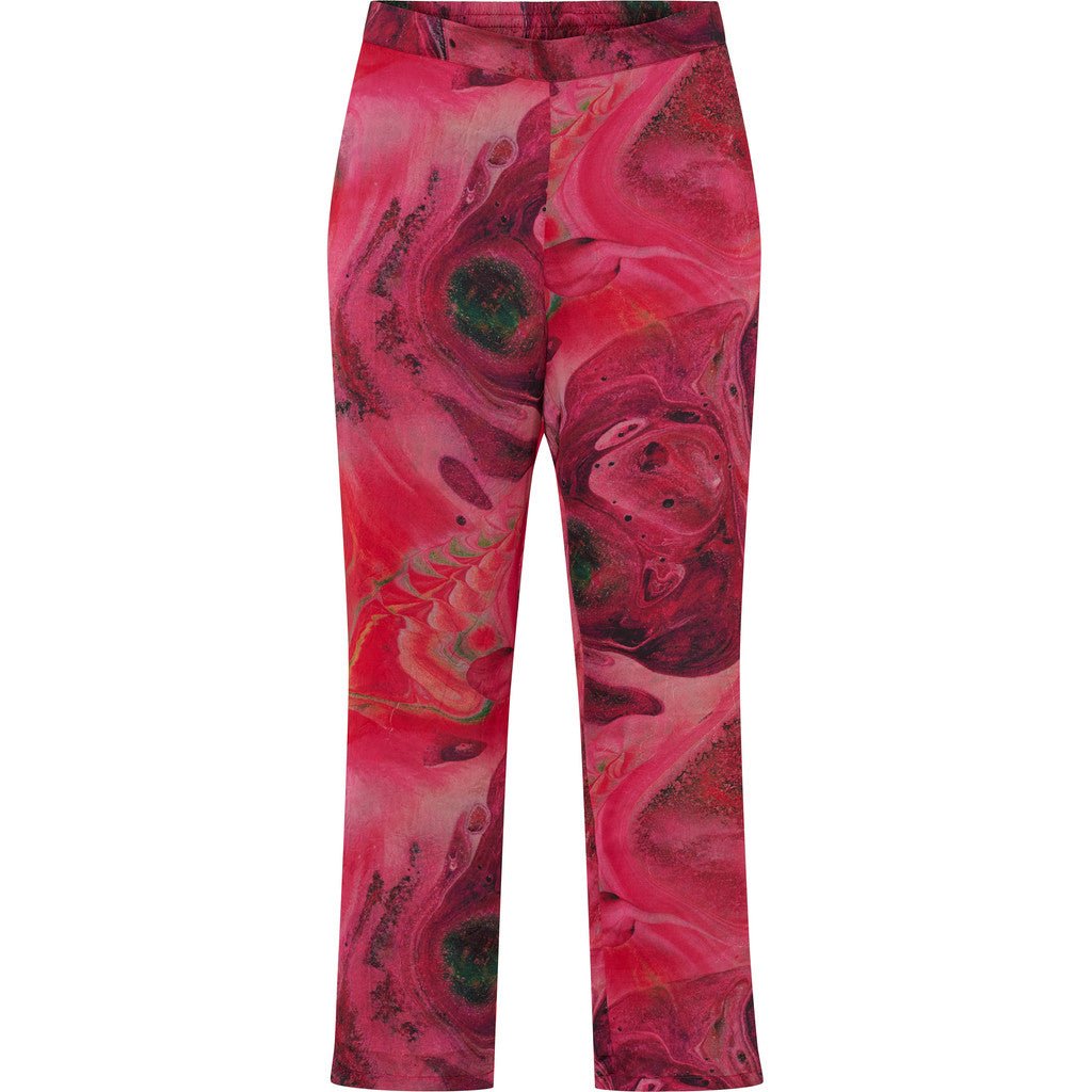 Wide Leg Trousers Pink and red marble print - Evolve Fashion