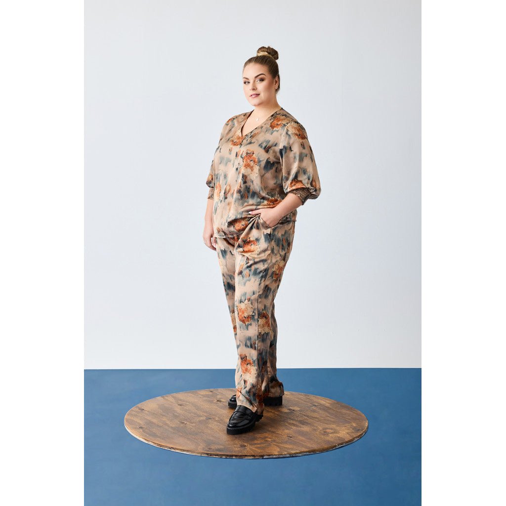 Wide Leg Trousers warm sand apricot - Evolve Fashion
