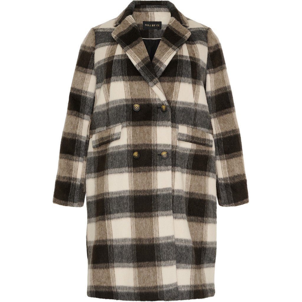 Wool Coat black grey check - Evolve Fashion