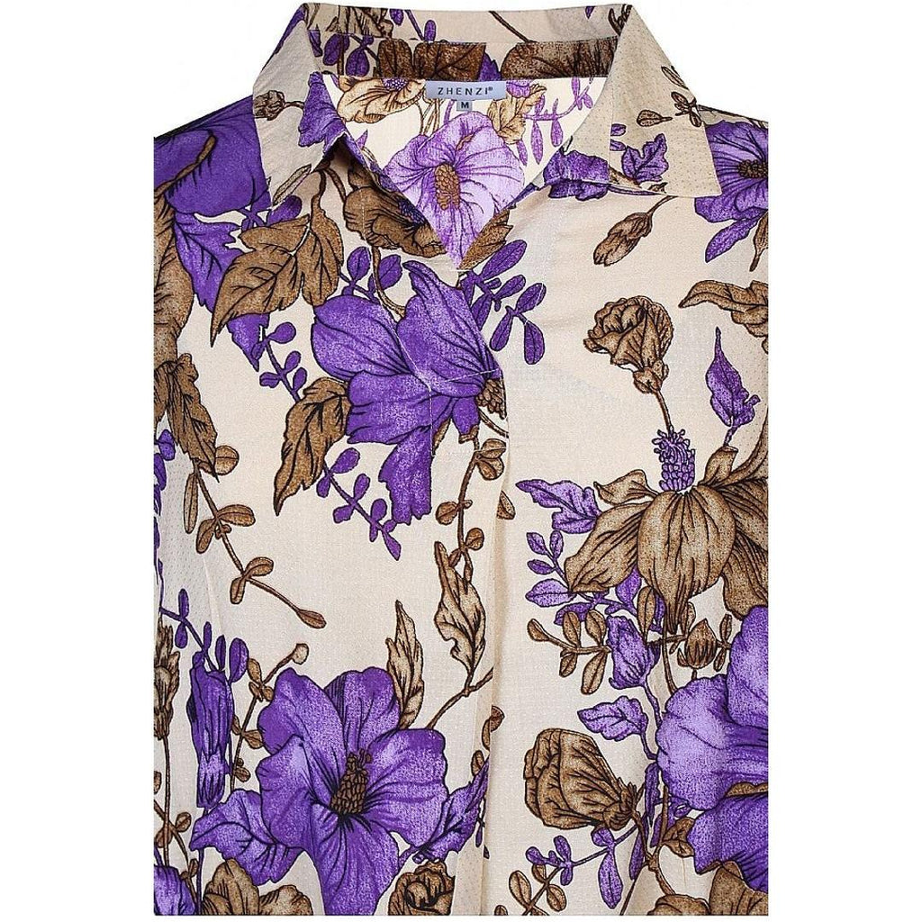 Blouse MELISSA Flower Purple - Evolve Fashion