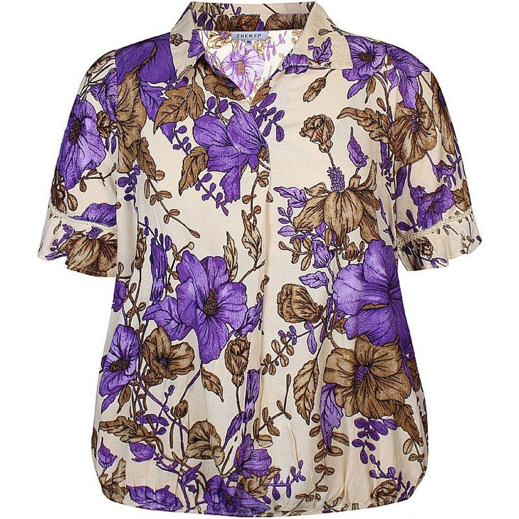 Blouse MELISSA Flower Purple - Evolve Fashion