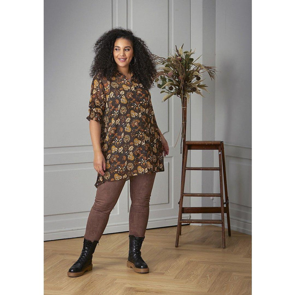 Blouse MELODIE print brown - Evolve Fashion