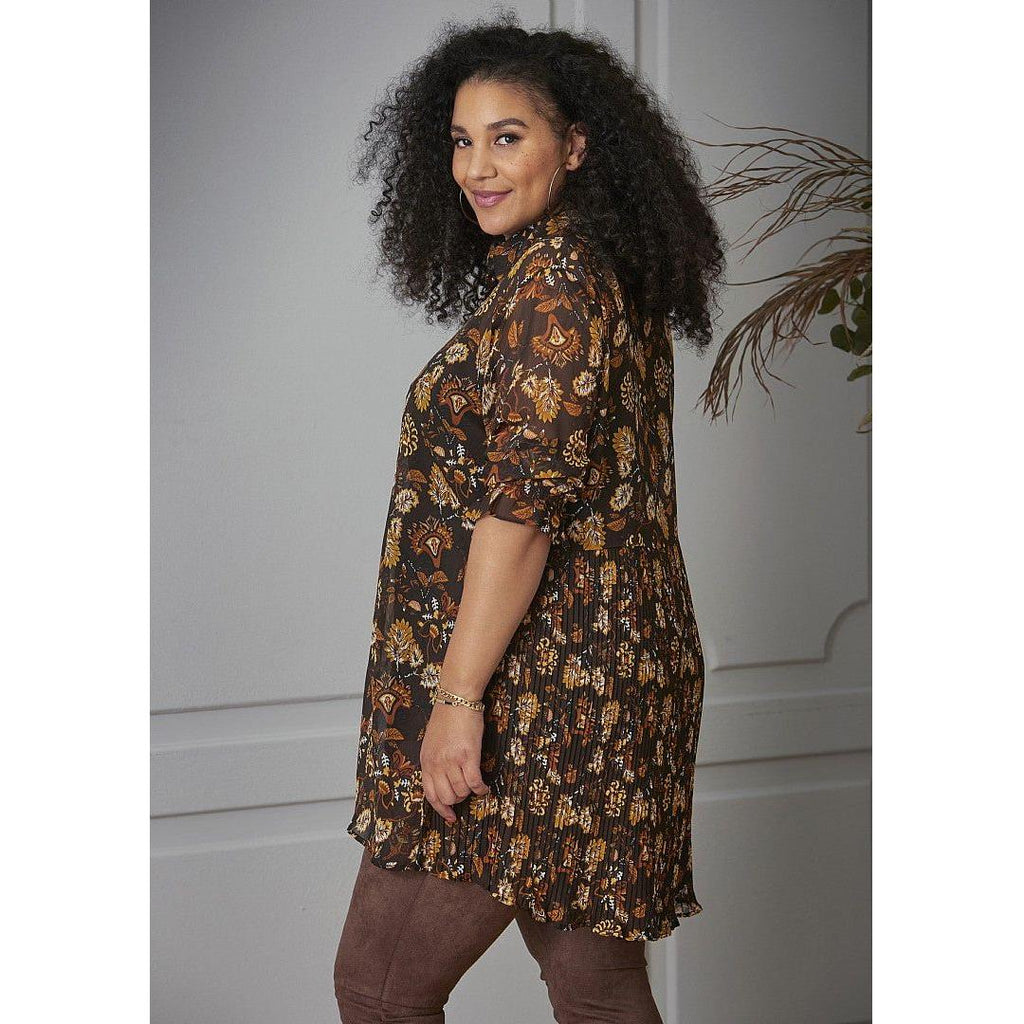 Blouse MELODIE print brown - Evolve Fashion