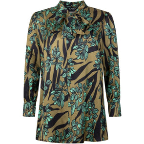 Blouse viscose smaragd print - Evolve Fashion