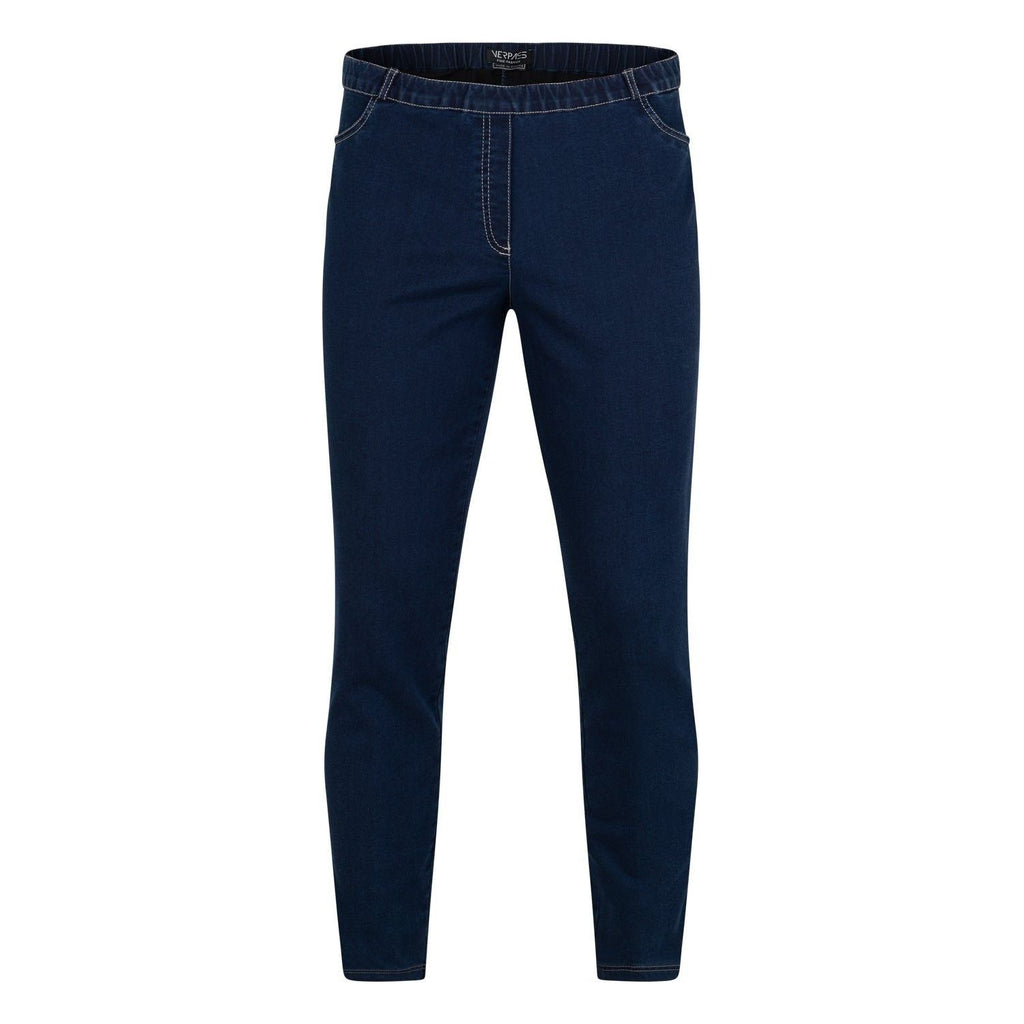 Broek basic jeans faux pockets indigo - Evolve Fashion