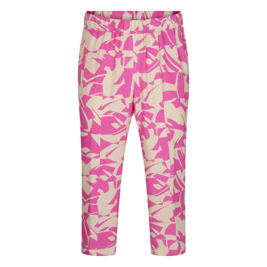 Broek Culotte print zand/fuchsia - Evolve Fashion