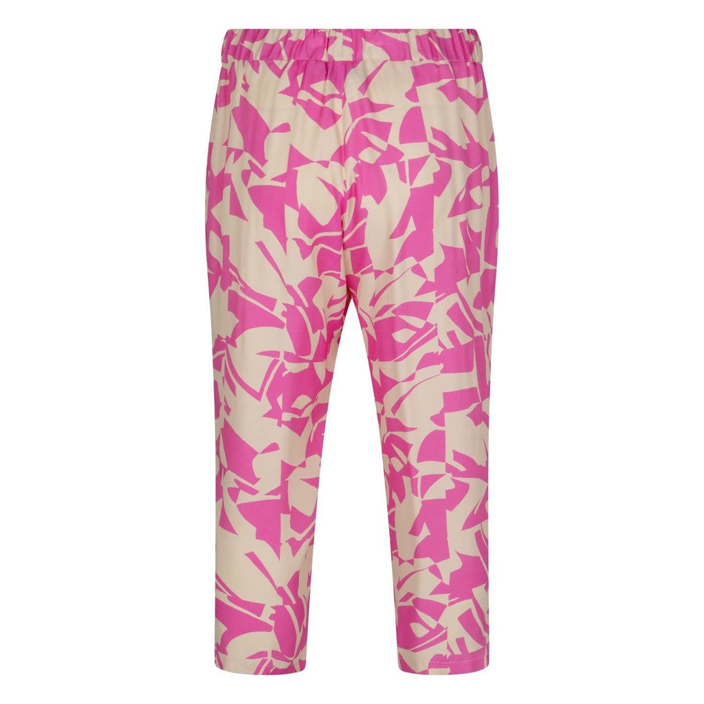 Broek Culotte print zand/fuchsia - Evolve Fashion