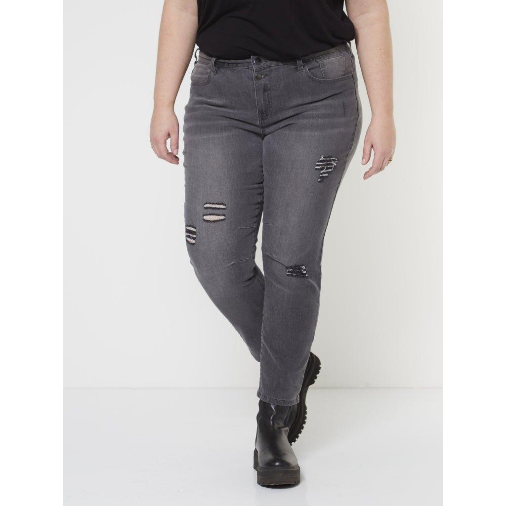 Broek EMELIA jeans grey denim - Evolve Fashion