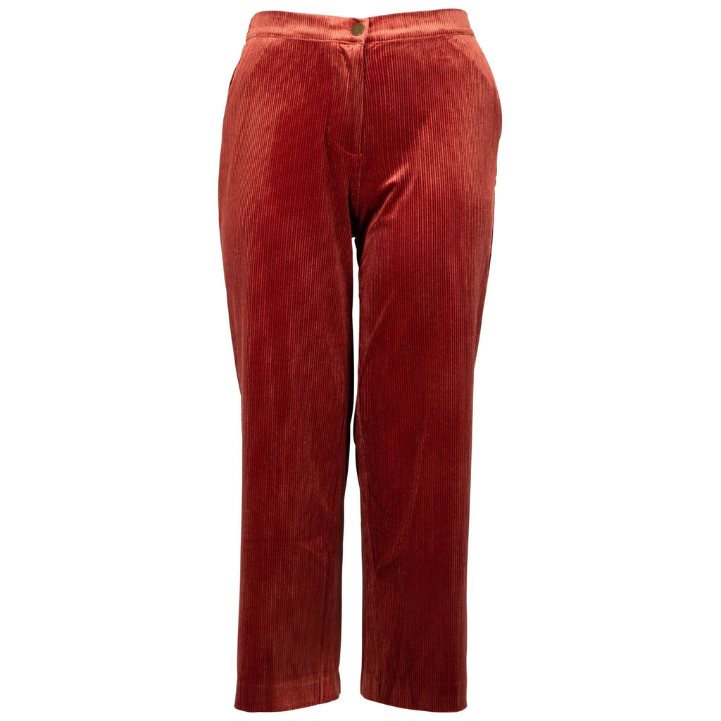 Broek velvet Terracotta Red - Evolve Fashion