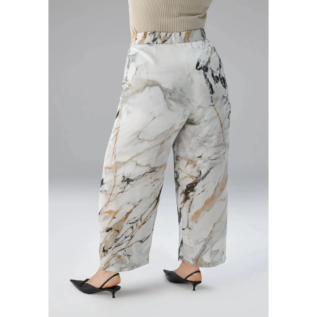 Broek wide FINA marble - Evolve Fashion