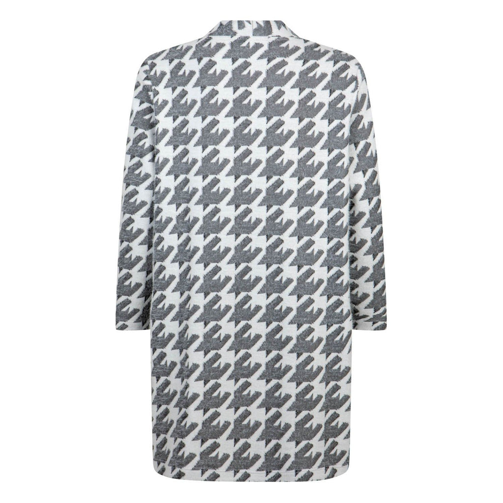 Cardi lang dogtooth grey - Evolve Fashion