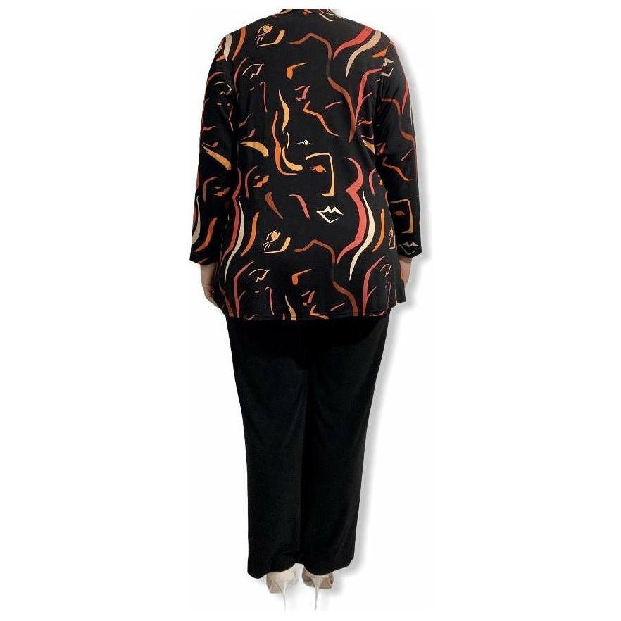 Cardi slinky print or/zw - Evolve Fashion