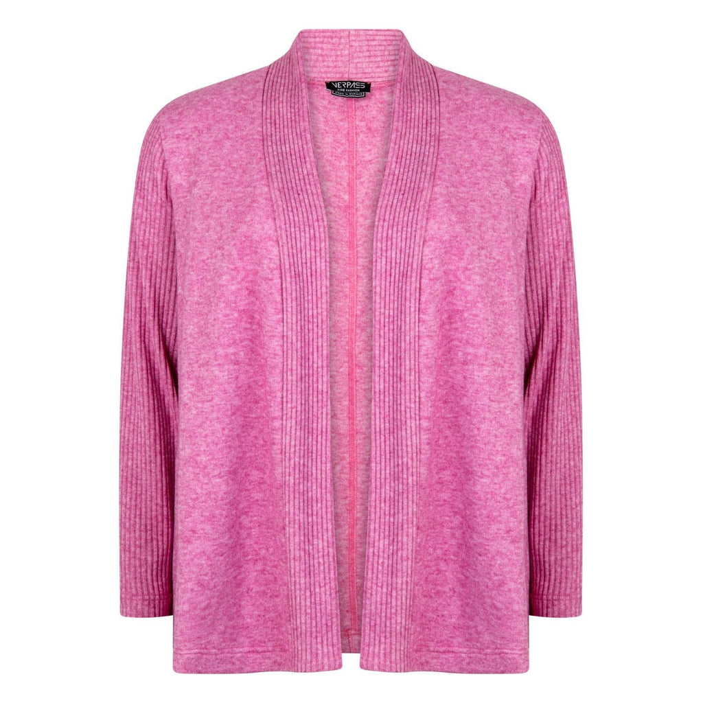 Cardi soft rib pink - Evolve Fashion