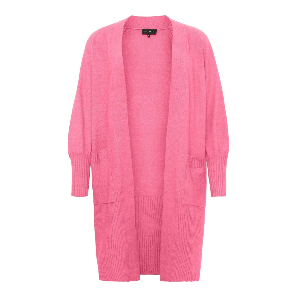 Cardigan lang ballonmouw Rose pink - Evolve Fashion